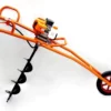 80cc Earth Auger Hand Push Single Wheel Agricultural Hole Digging Machine Two Stroke Gasoline Ground Drill